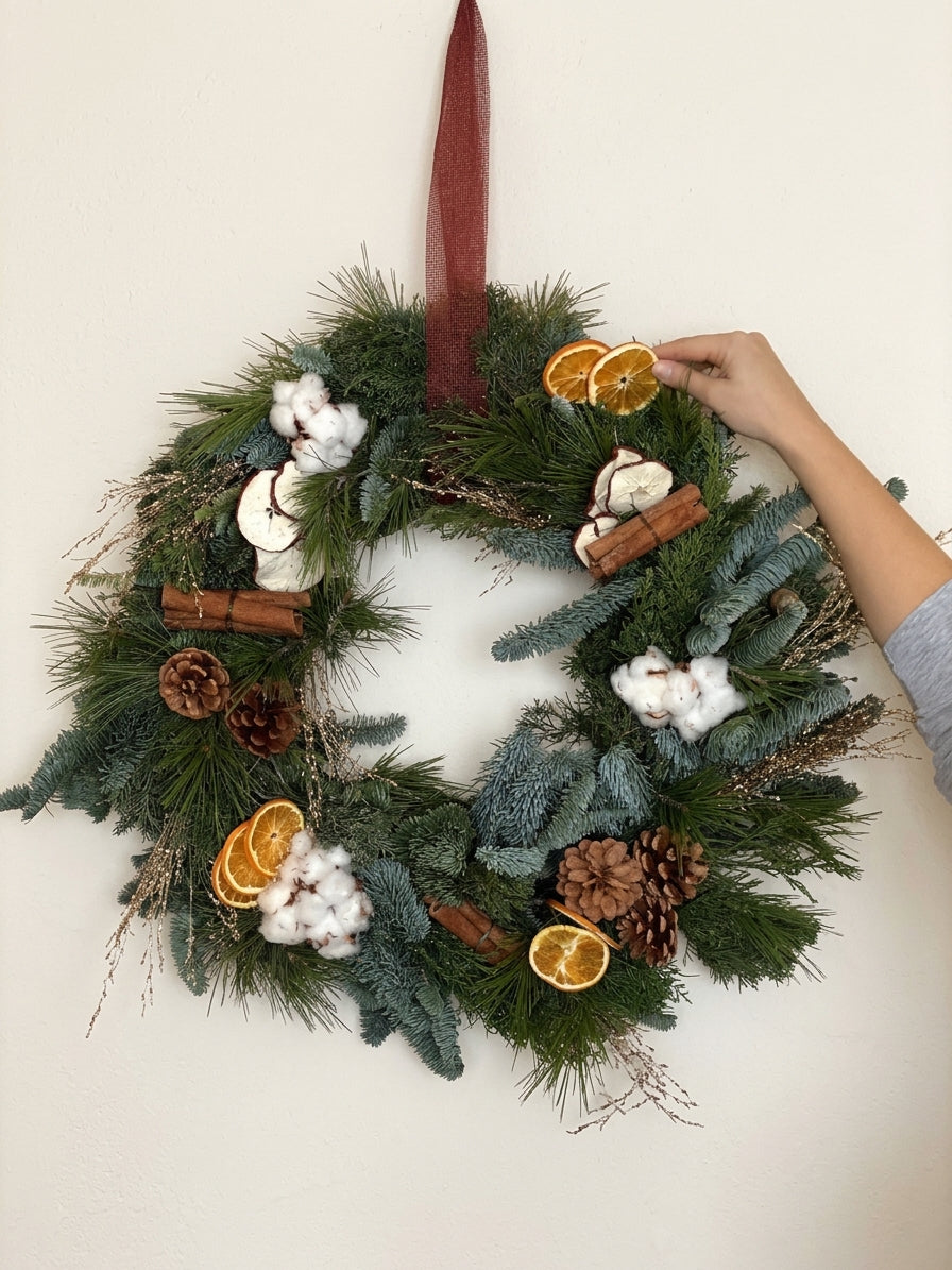 Taller Coronas navideñas